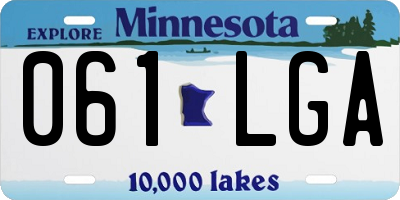 MN license plate 061LGA