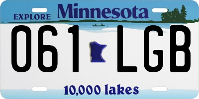 MN license plate 061LGB
