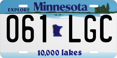 MN license plate 061LGC