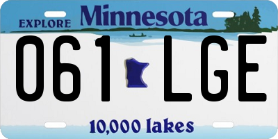 MN license plate 061LGE