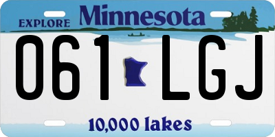 MN license plate 061LGJ
