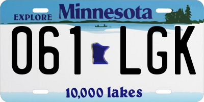 MN license plate 061LGK