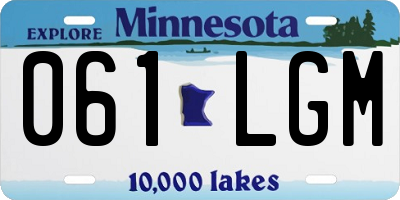 MN license plate 061LGM