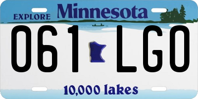 MN license plate 061LGO