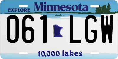 MN license plate 061LGW