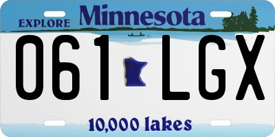 MN license plate 061LGX