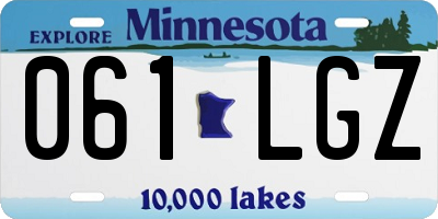 MN license plate 061LGZ