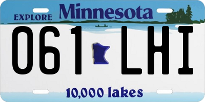 MN license plate 061LHI