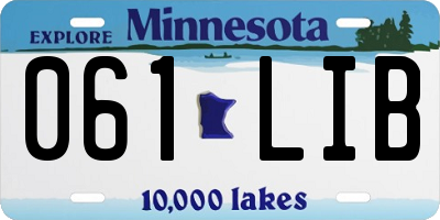 MN license plate 061LIB