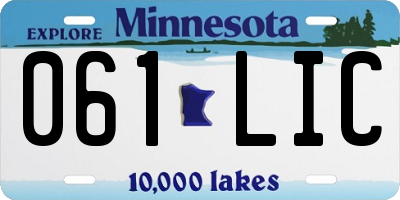 MN license plate 061LIC