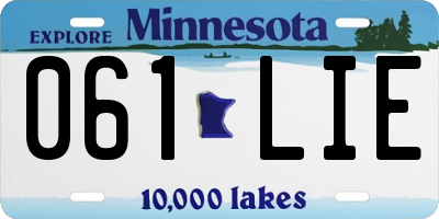 MN license plate 061LIE