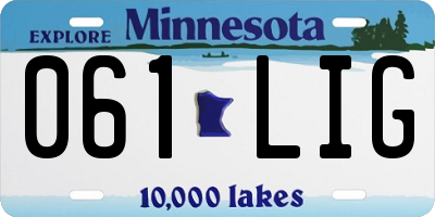 MN license plate 061LIG