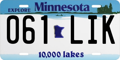 MN license plate 061LIK