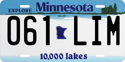 MN license plate 061LIM