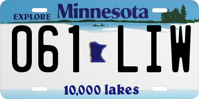MN license plate 061LIW