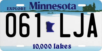 MN license plate 061LJA