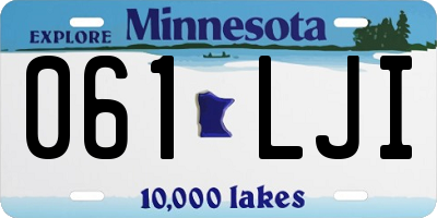 MN license plate 061LJI