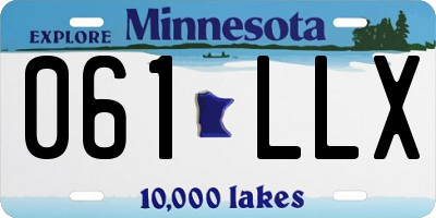 MN license plate 061LLX