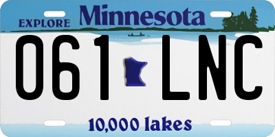 MN license plate 061LNC