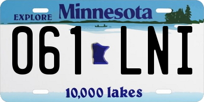 MN license plate 061LNI