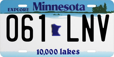 MN license plate 061LNV