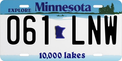 MN license plate 061LNW
