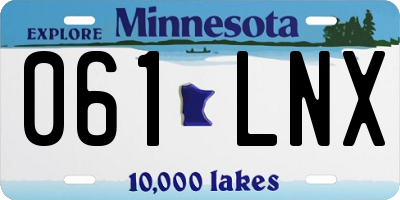 MN license plate 061LNX