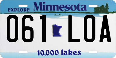 MN license plate 061LOA