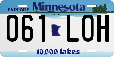 MN license plate 061LOH