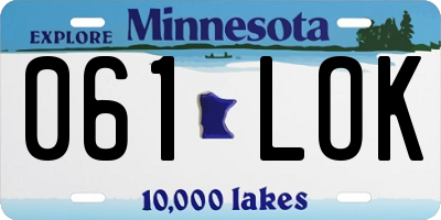 MN license plate 061LOK