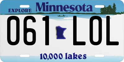 MN license plate 061LOL