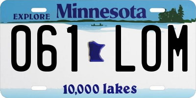 MN license plate 061LOM