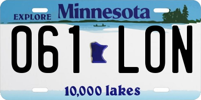 MN license plate 061LON