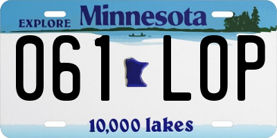 MN license plate 061LOP
