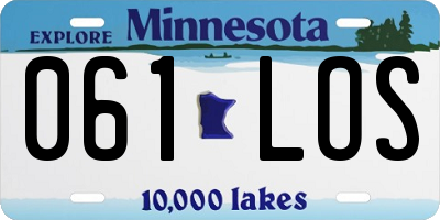 MN license plate 061LOS