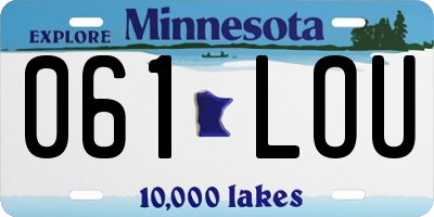 MN license plate 061LOU