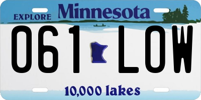 MN license plate 061LOW