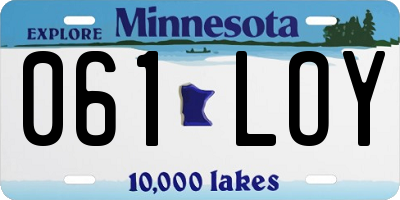 MN license plate 061LOY