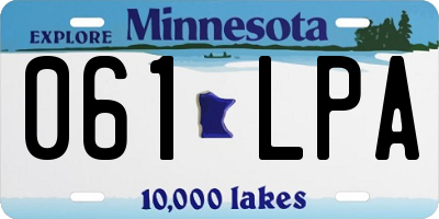 MN license plate 061LPA