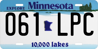 MN license plate 061LPC