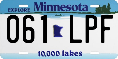 MN license plate 061LPF