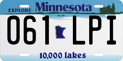 MN license plate 061LPI