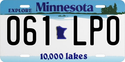 MN license plate 061LPO
