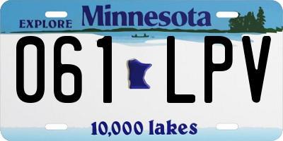 MN license plate 061LPV
