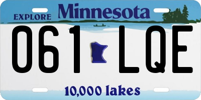 MN license plate 061LQE