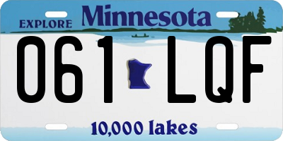 MN license plate 061LQF