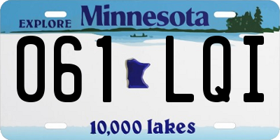MN license plate 061LQI