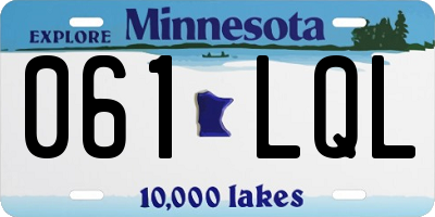 MN license plate 061LQL