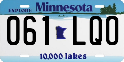 MN license plate 061LQO