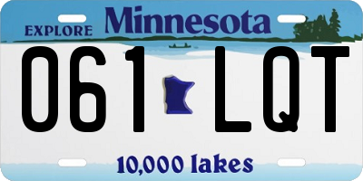 MN license plate 061LQT